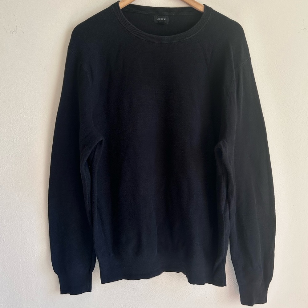 J.Crew Re-Imagined 100% Cotton Crewneck Sweater - Black - Size Large